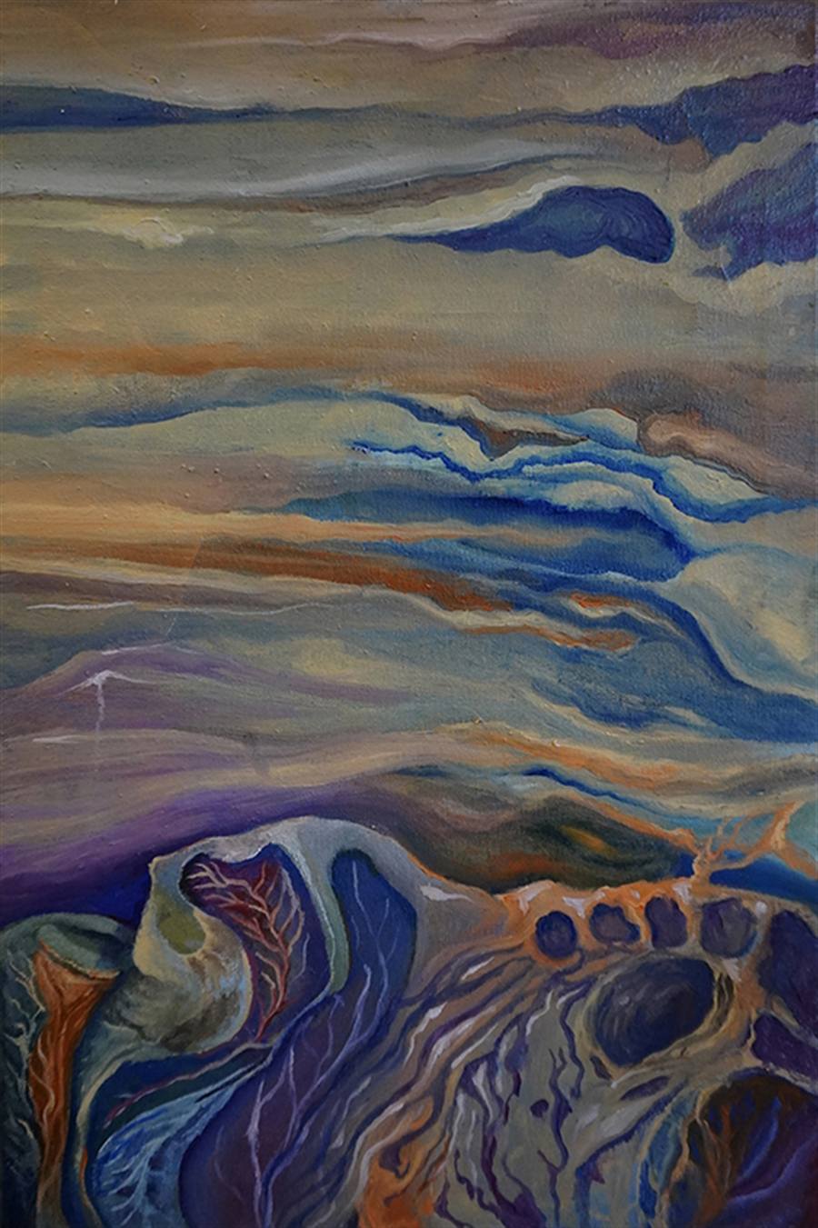 Paweł Batura oil painting Anisotropy II, organic abstraction
