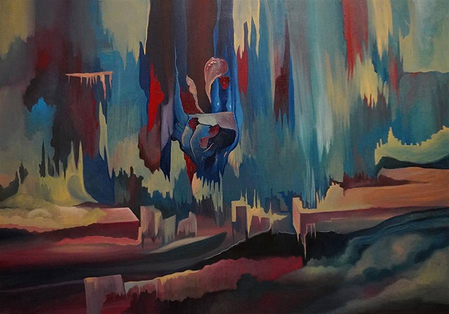 Paweł Batura oil painting Anisotropy III, abstract organic forms